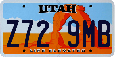 UT license plate Z729MB