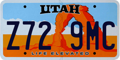UT license plate Z729MC