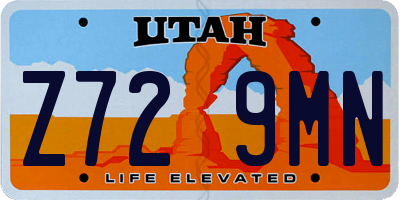 UT license plate Z729MN