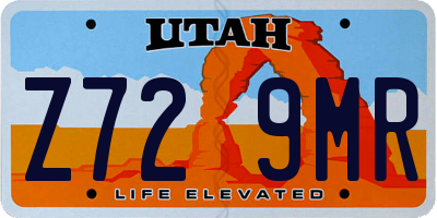 UT license plate Z729MR