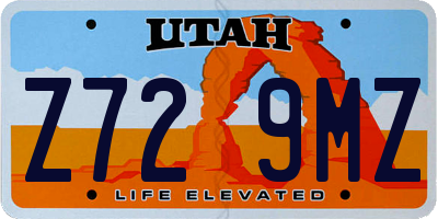 UT license plate Z729MZ