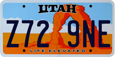 UT license plate Z729NE