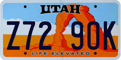 UT license plate Z729OK