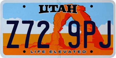 UT license plate Z729PJ
