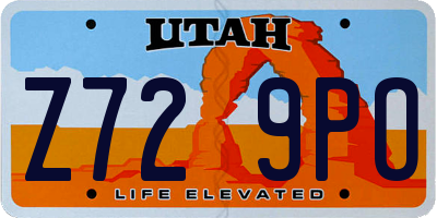 UT license plate Z729PO