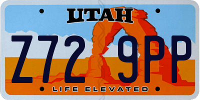 UT license plate Z729PP