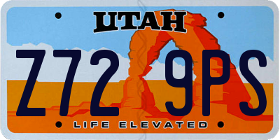 UT license plate Z729PS