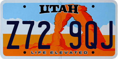 UT license plate Z729QJ