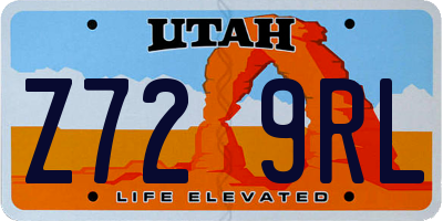 UT license plate Z729RL