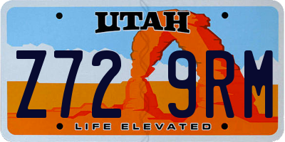 UT license plate Z729RM