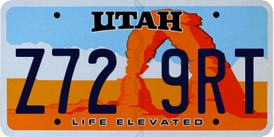 UT license plate Z729RT