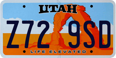 UT license plate Z729SD