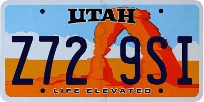 UT license plate Z729SI