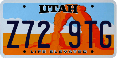 UT license plate Z729TG