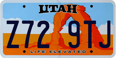 UT license plate Z729TJ