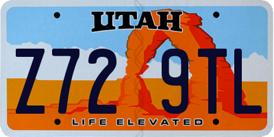 UT license plate Z729TL