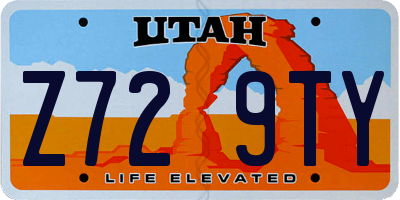 UT license plate Z729TY