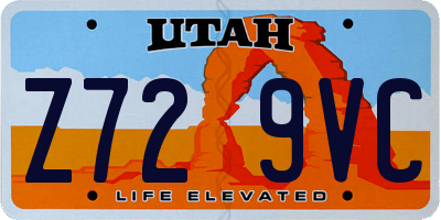 UT license plate Z729VC