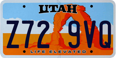 UT license plate Z729VQ