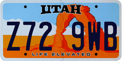 UT license plate Z729WB