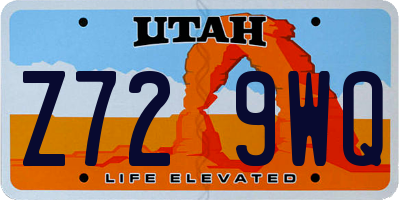 UT license plate Z729WQ