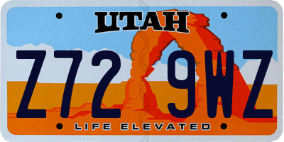 UT license plate Z729WZ