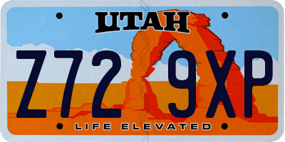 UT license plate Z729XP
