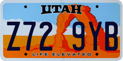 UT license plate Z729YB