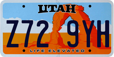 UT license plate Z729YH