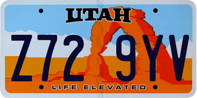 UT license plate Z729YV