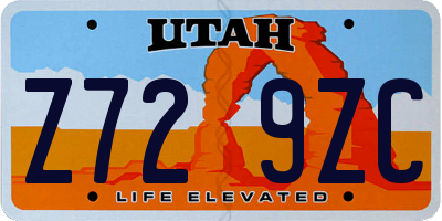 UT license plate Z729ZC