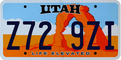 UT license plate Z729ZI
