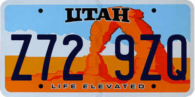 UT license plate Z729ZQ