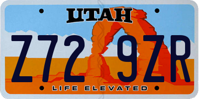 UT license plate Z729ZR