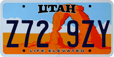 UT license plate Z729ZY