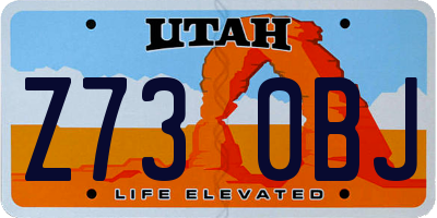 UT license plate Z730BJ