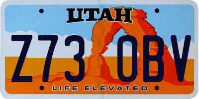 UT license plate Z730BV