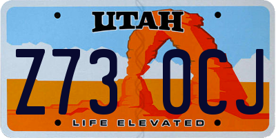 UT license plate Z730CJ