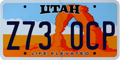 UT license plate Z730CP