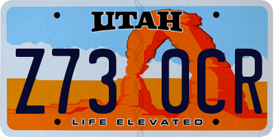 UT license plate Z730CR