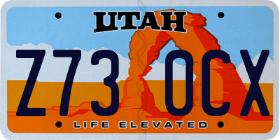 UT license plate Z730CX