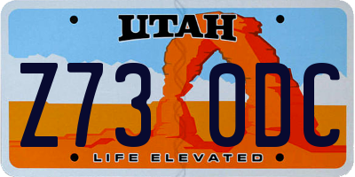 UT license plate Z730DC
