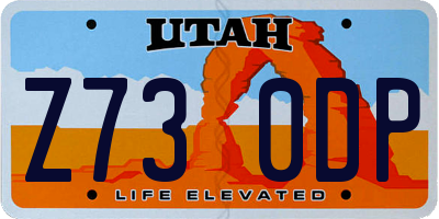UT license plate Z730DP