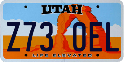 UT license plate Z730EL