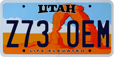 UT license plate Z730EM