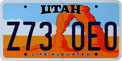 UT license plate Z730EO