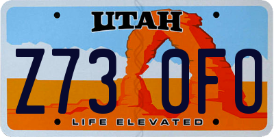 UT license plate Z730FO