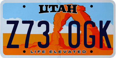 UT license plate Z730GK