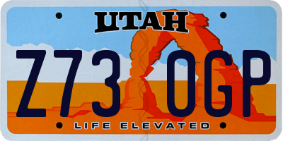 UT license plate Z730GP