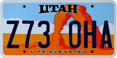 UT license plate Z730HA